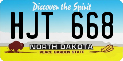 ND license plate HJT668