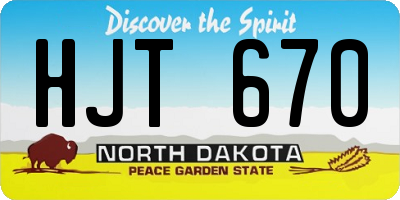ND license plate HJT670