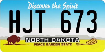 ND license plate HJT673