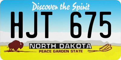 ND license plate HJT675