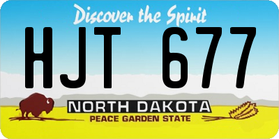 ND license plate HJT677