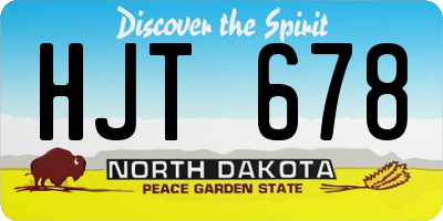 ND license plate HJT678