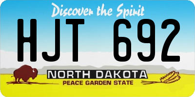 ND license plate HJT692