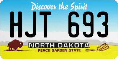 ND license plate HJT693