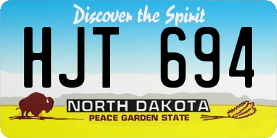 ND license plate HJT694