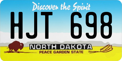 ND license plate HJT698