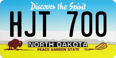 ND license plate HJT700