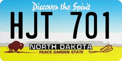 ND license plate HJT701