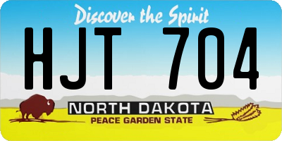 ND license plate HJT704