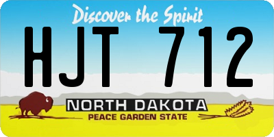 ND license plate HJT712