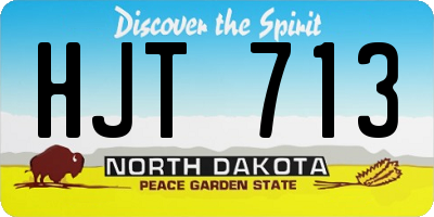 ND license plate HJT713