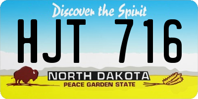 ND license plate HJT716