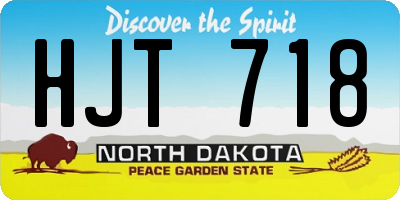 ND license plate HJT718