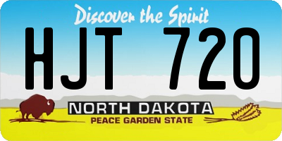 ND license plate HJT720