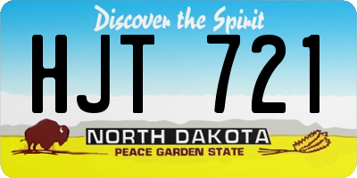 ND license plate HJT721