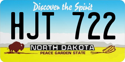 ND license plate HJT722