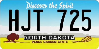 ND license plate HJT725