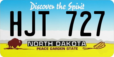 ND license plate HJT727