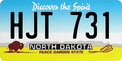 ND license plate HJT731