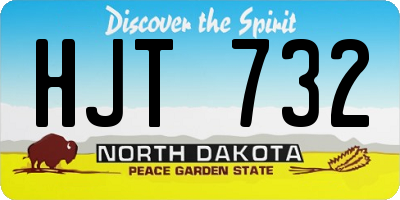 ND license plate HJT732
