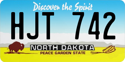 ND license plate HJT742