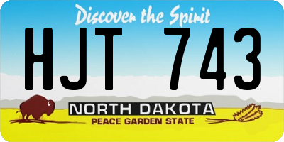 ND license plate HJT743