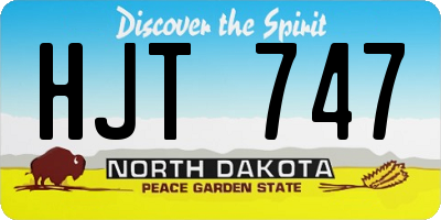 ND license plate HJT747