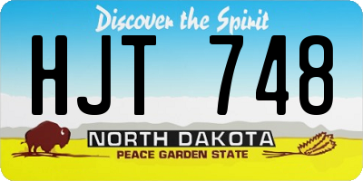 ND license plate HJT748