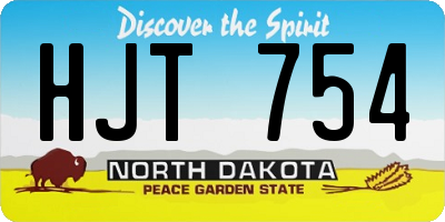 ND license plate HJT754