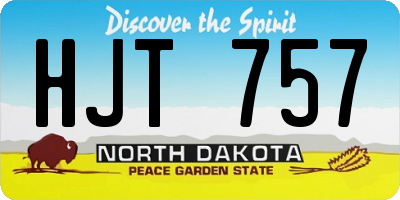 ND license plate HJT757