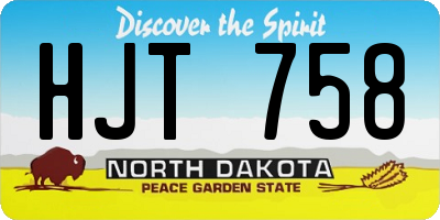 ND license plate HJT758