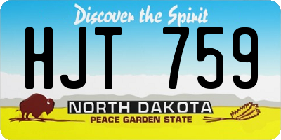 ND license plate HJT759