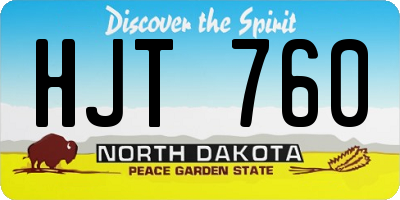 ND license plate HJT760