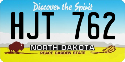 ND license plate HJT762