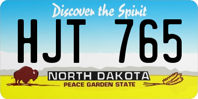 ND license plate HJT765