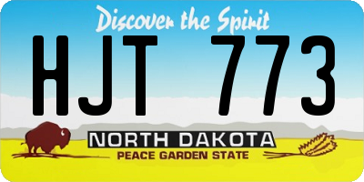 ND license plate HJT773