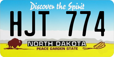 ND license plate HJT774