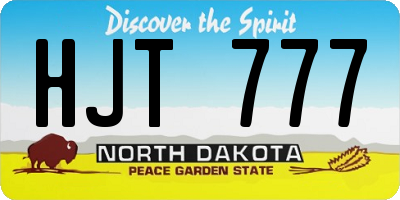 ND license plate HJT777