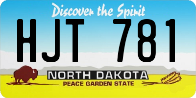 ND license plate HJT781