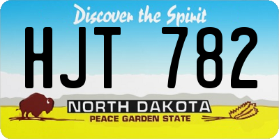 ND license plate HJT782