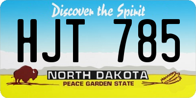 ND license plate HJT785
