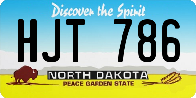 ND license plate HJT786