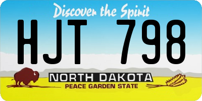 ND license plate HJT798