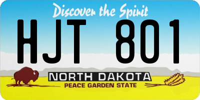 ND license plate HJT801