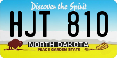 ND license plate HJT810