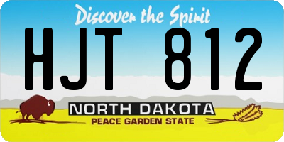 ND license plate HJT812