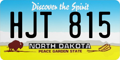 ND license plate HJT815