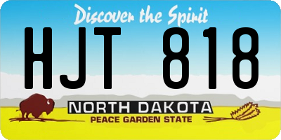 ND license plate HJT818