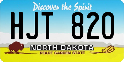 ND license plate HJT820