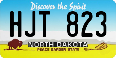 ND license plate HJT823